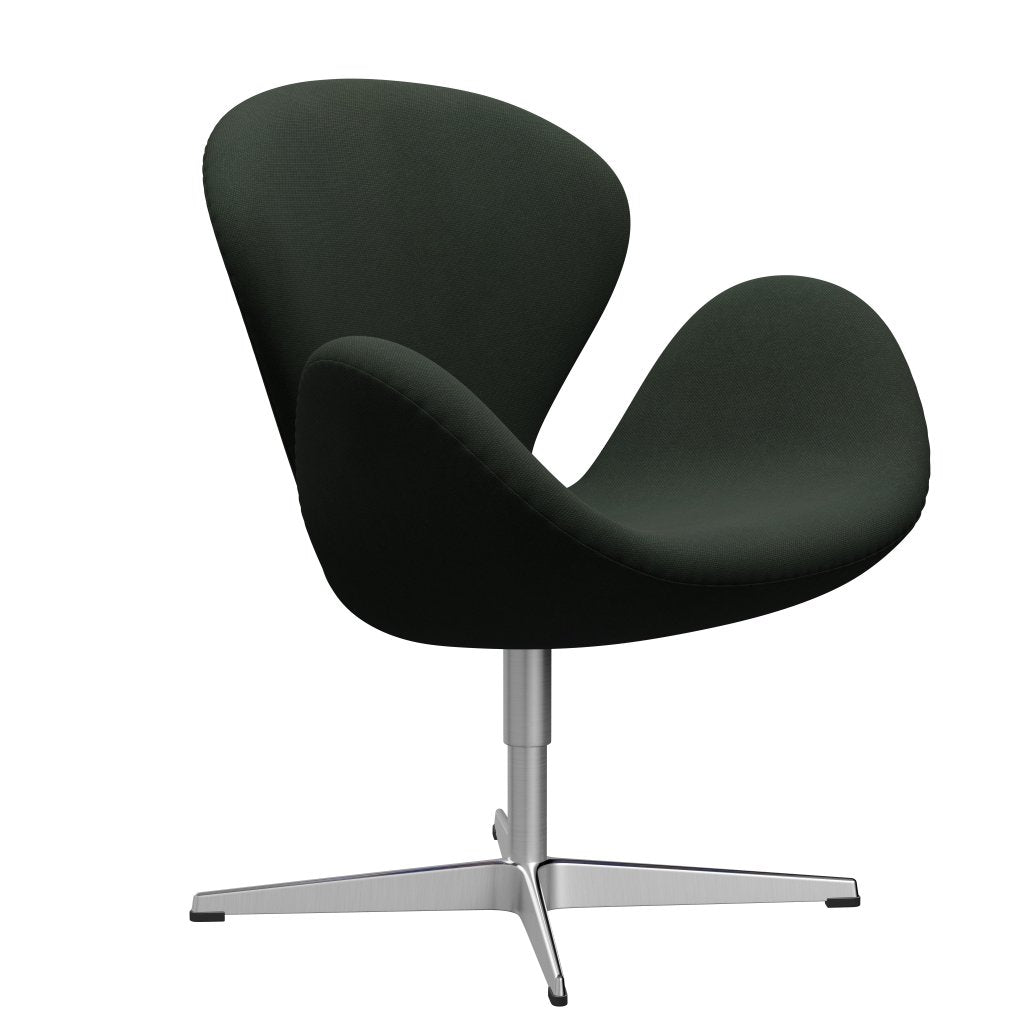 Fritz Hansen Swan -stol, satinpolerad aluminium/stålcut Dark Army Green