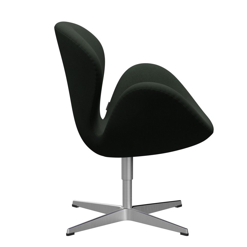 Fritz Hansen Swan -stol, satinpolerad aluminium/stålcut Dark Army Green