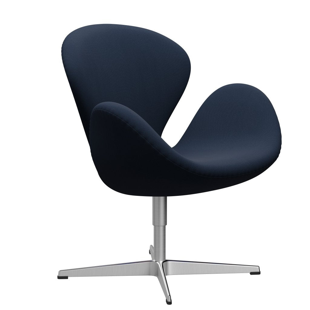 Fritz Hansen Swan Chair, Satin Polished Aluminium/Steelcut Dark Ocean Blue