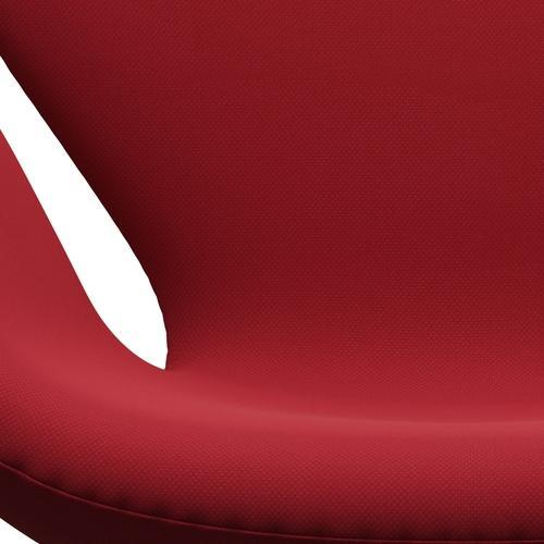 Fritz Hansen Swan Chair, Satin Polished Aluminium/Steelcut Standard/Light-Dark Red