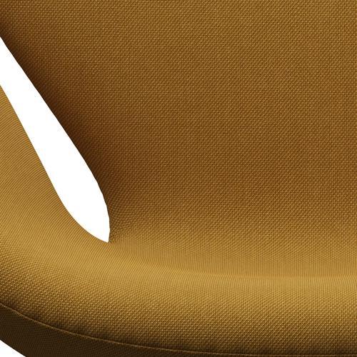Fritz Hansen Swan Chair, Satin Polished Aluminium/Steelcut Trio Dark Mustard