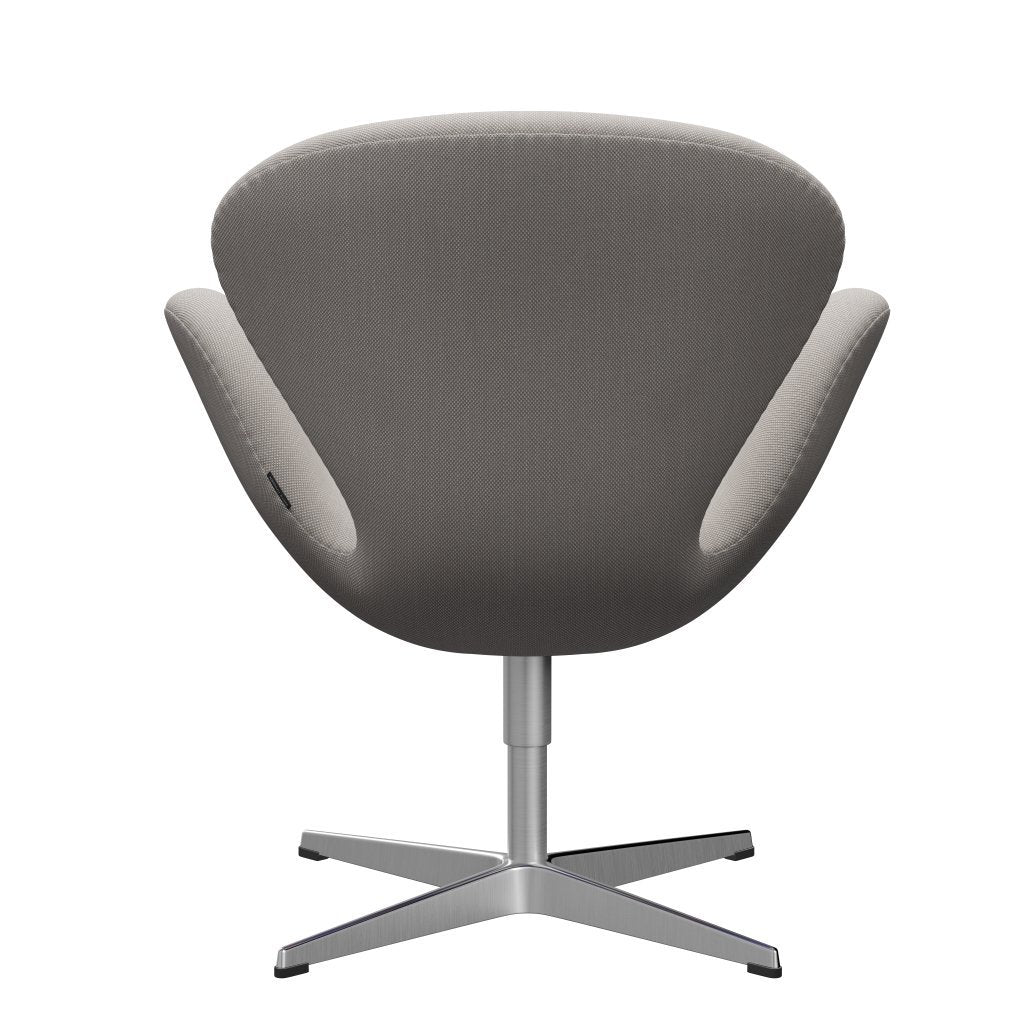 Fritz Hansen Swan Chair, Satin Polished Aluminium/Steelcut Trio White & Gray