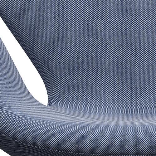 Fritz Hansen Swan Chair, Satin Polished Aluminium/Steelcut Trio White/Blue