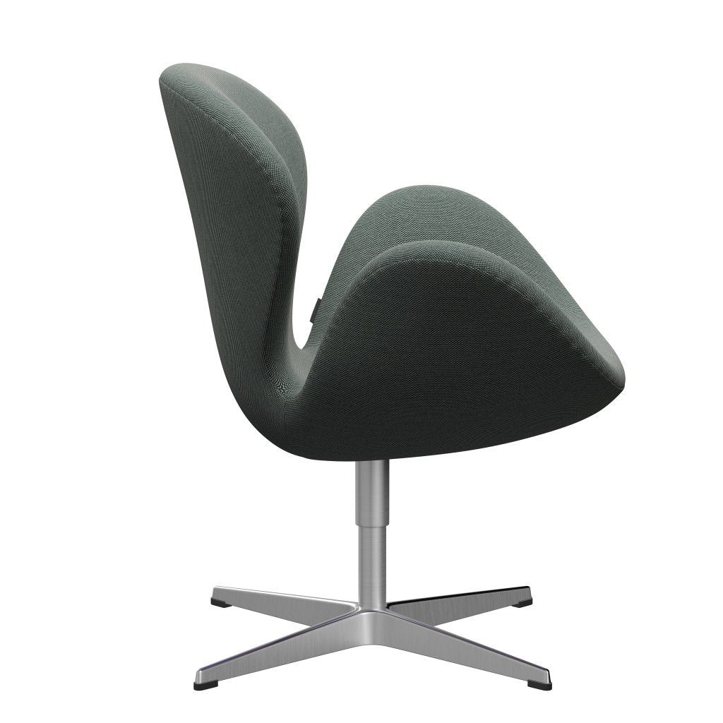 Fritz Hansen Swan -stol, satinpolerad aluminium/steelcut trio whire/mörkgrön