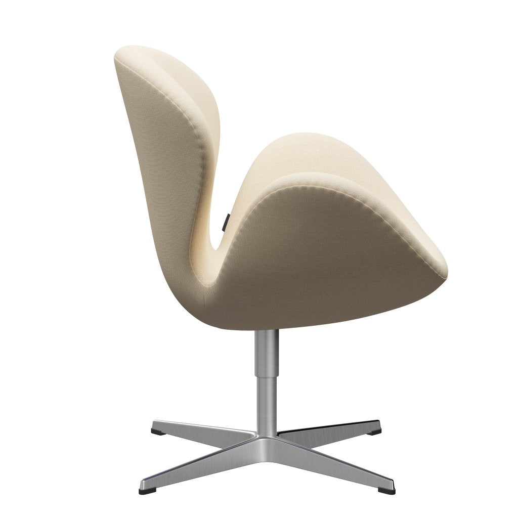 Fritz Hansen Swan Chair, Satin Polished Aluminium/Steelcut White