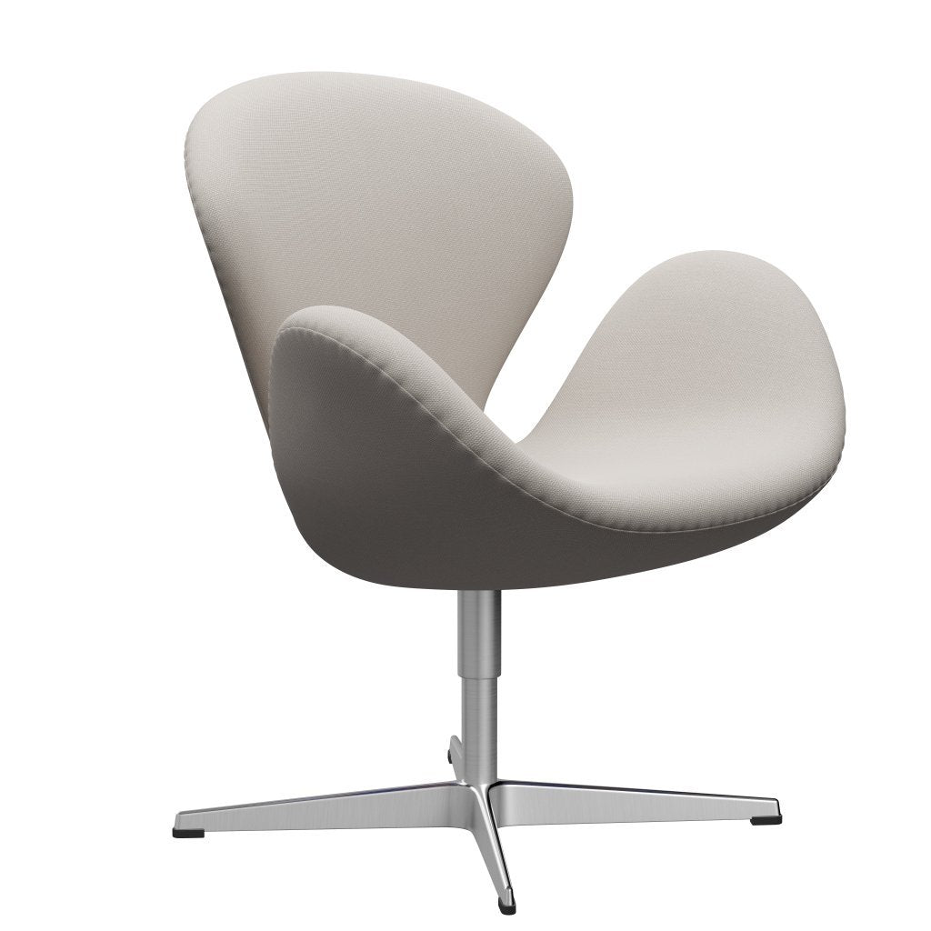 Fritz Hansen Swan -stol, satinpolerad aluminium/stålcut off vit