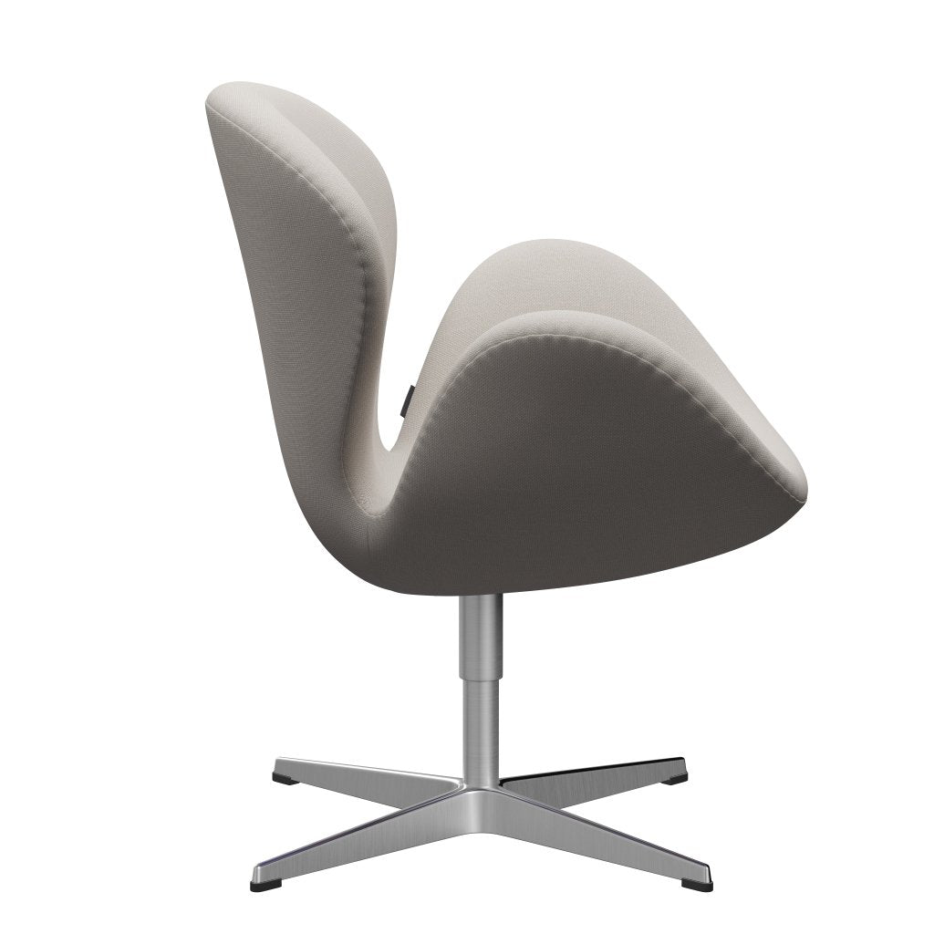Fritz Hansen Swan -stol, satinpolerad aluminium/stålcut off vit