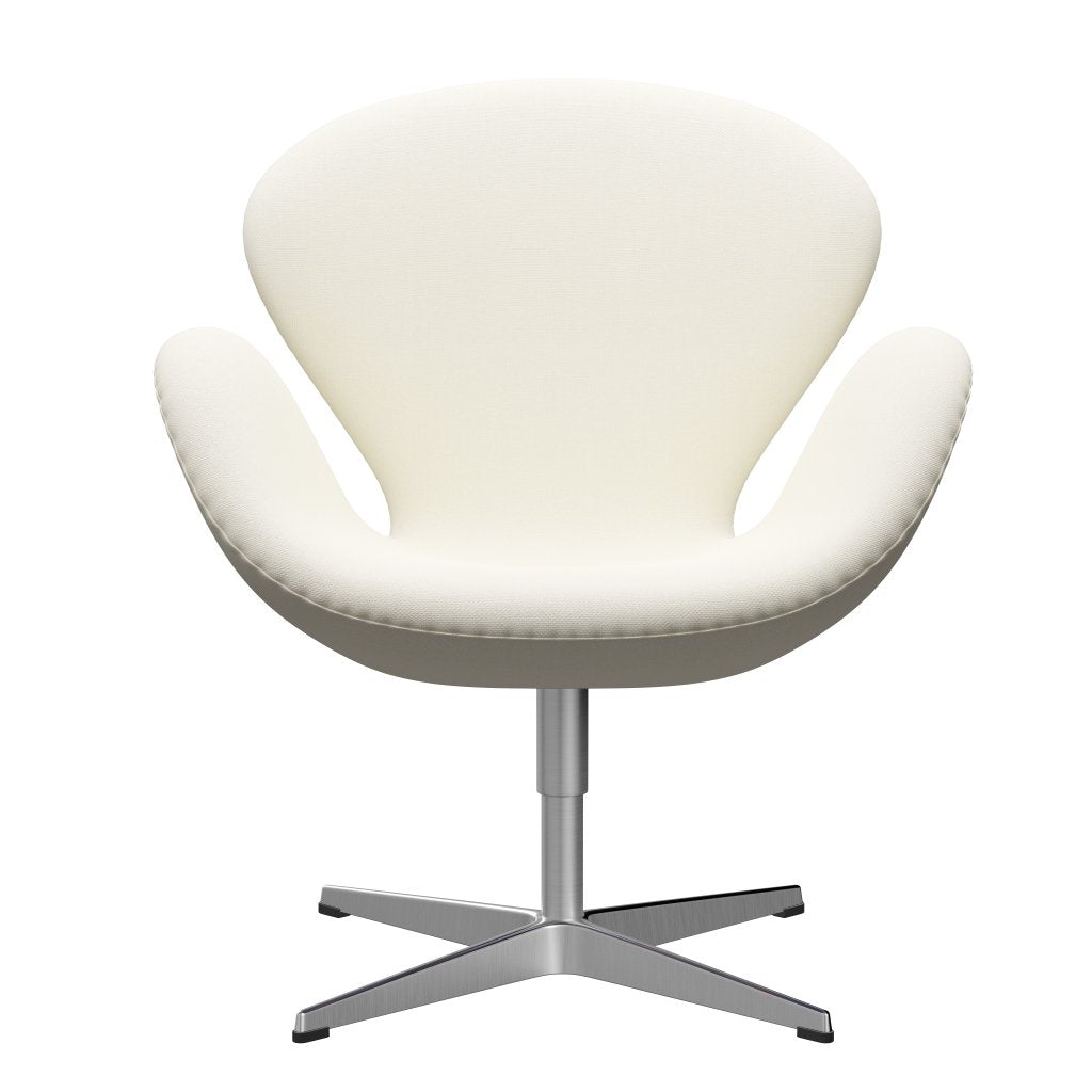 Fritz Hansen Swan Chair, Satin Polished Aluminium/Sunniva Cream
