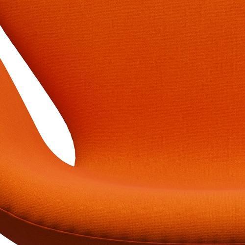 Fritz Hansen Swan Chair, Satin Polished Aluminium/Tonus Clear Orange
