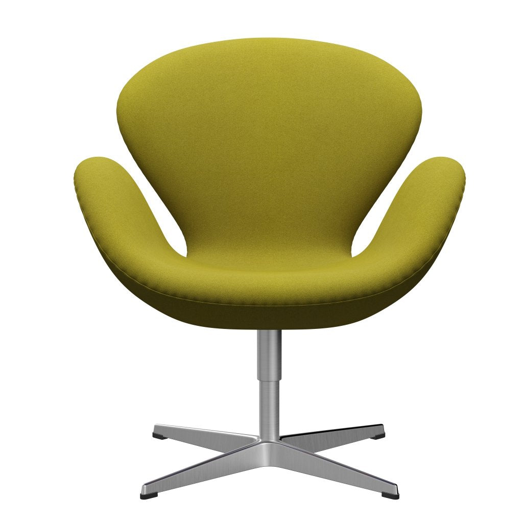 Fritz Hansen Svanenstol, Satinpoleret Aluminium/Tonus Lime Green