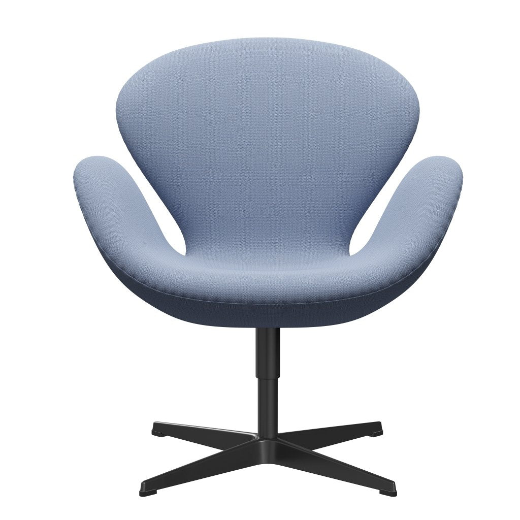 Fritz Hansen Swan -stol, svart lackerad/fångst ljusblå