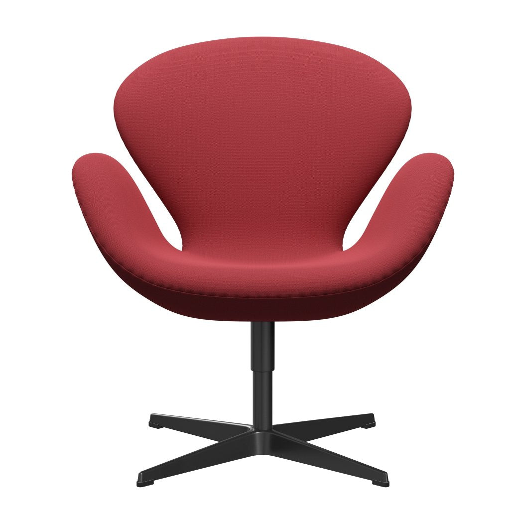 Fritz Hansen Swan -stol, svart lackerad/fångst omedelbar röd
