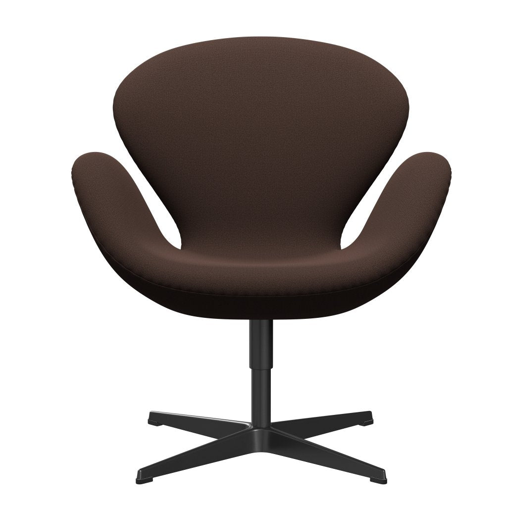 Fritz Hansen Swan -stol, svart lackerad/fångst chokladbrun