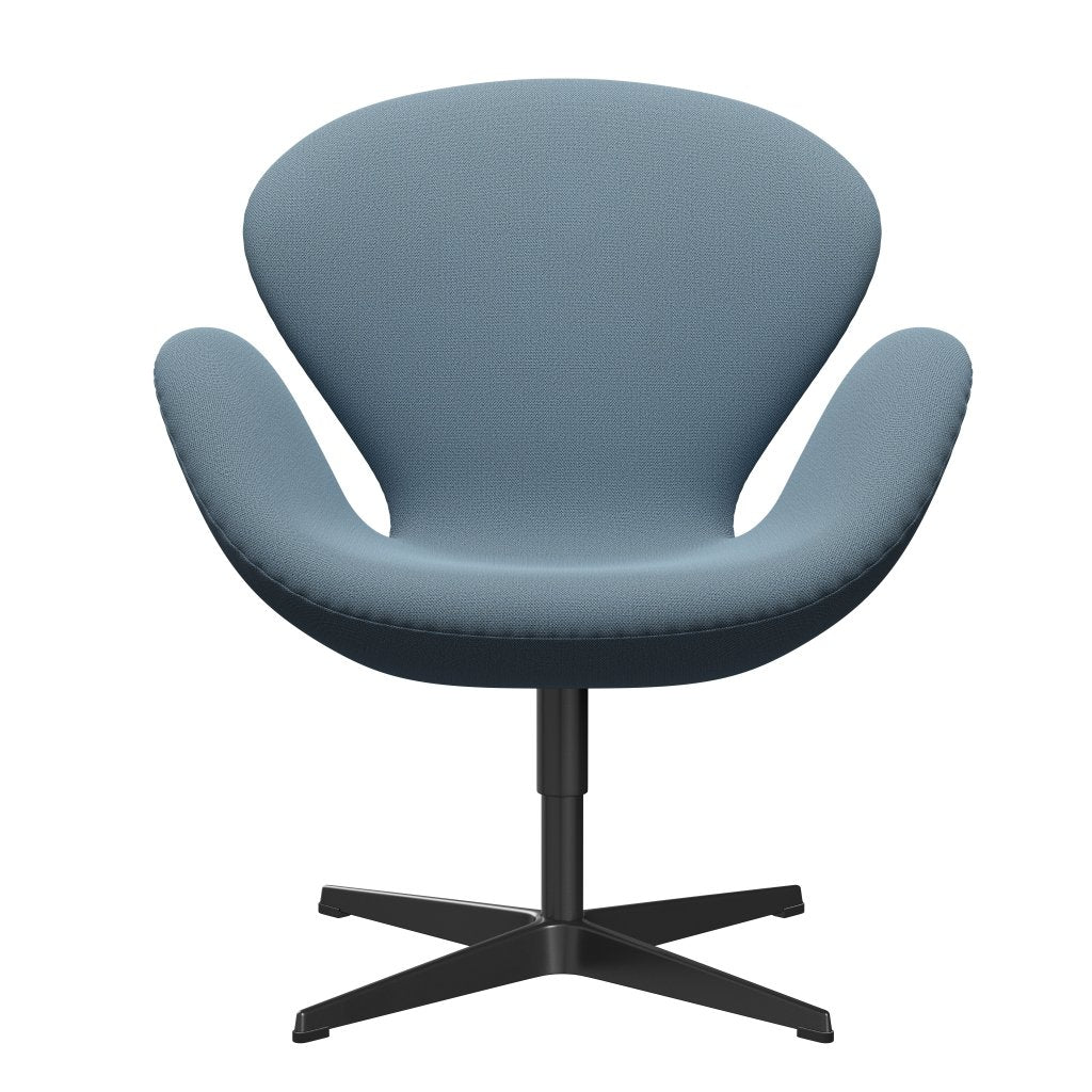 Fritz Hansen Swan -stol, svart lackerad/fångst dammig blå
