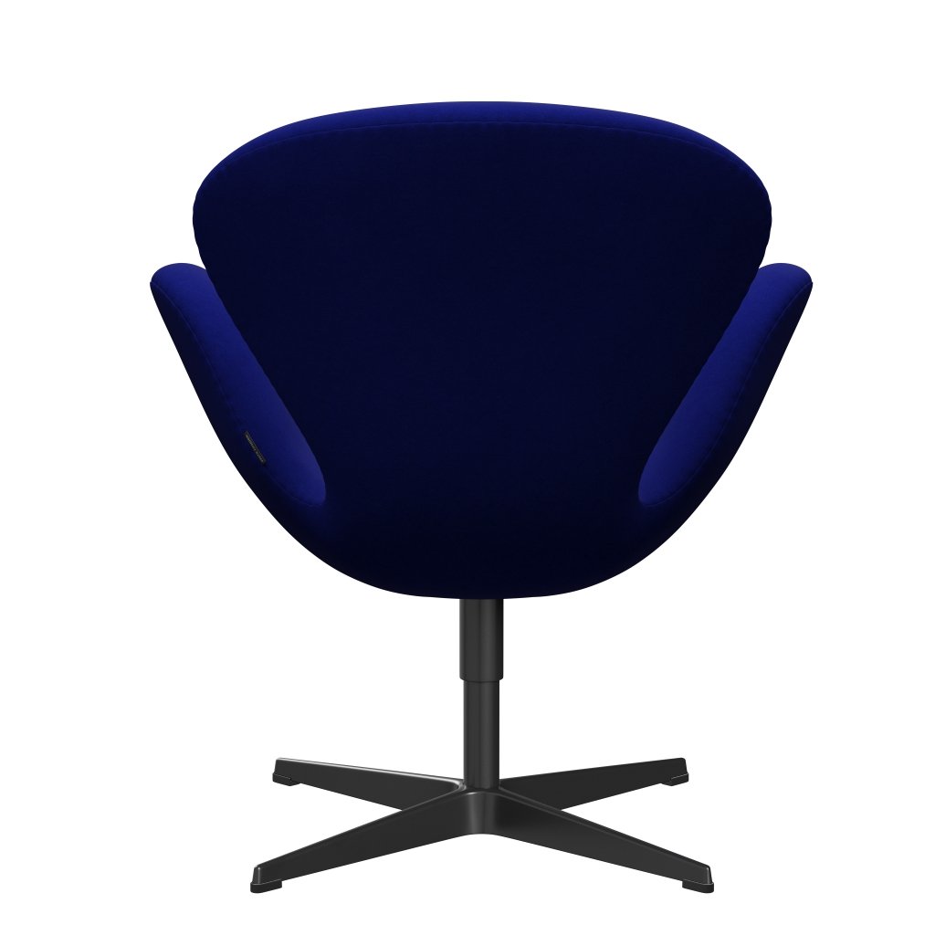 Fritz Hansen Swan Chair, Black Lacquered/Comfort Blue (66008)