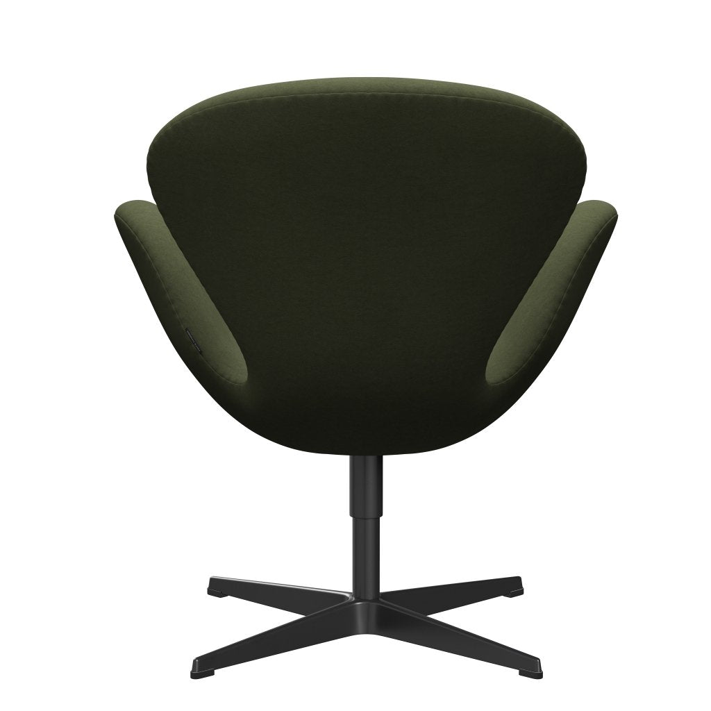 Fritz Hansen Svanstol, svart lackerad/komfort grön/grå