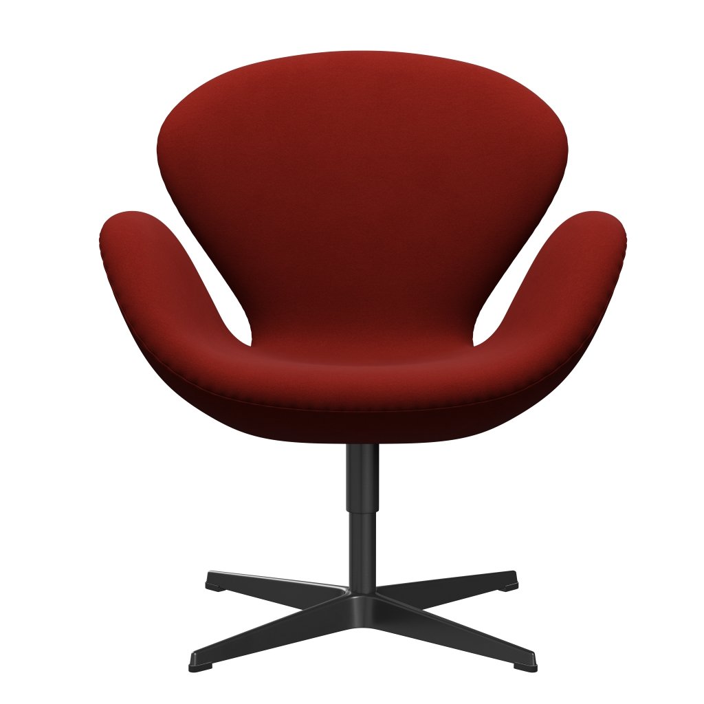 Fritz Hansen Swan -stol, svart lackerad/komfort rost röd (00028)