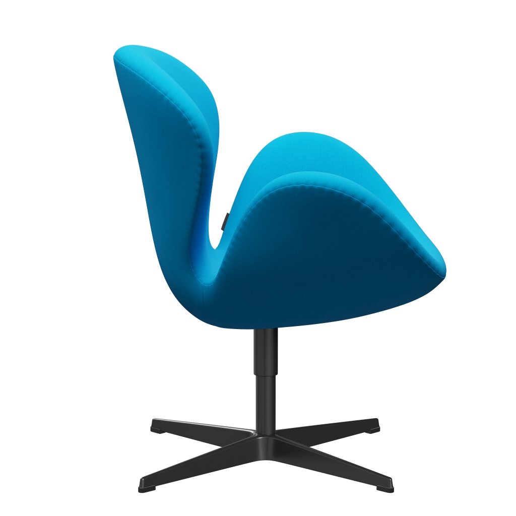 Fritz Hansen Swan -stol, svart lackerad/komfort turkos (67001)