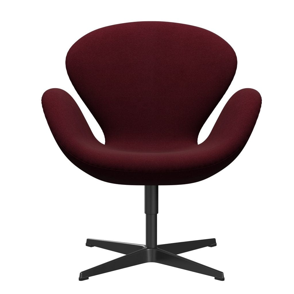 Fritz Hansen Swan -stol, svart lackerad/divina aubergine (671)