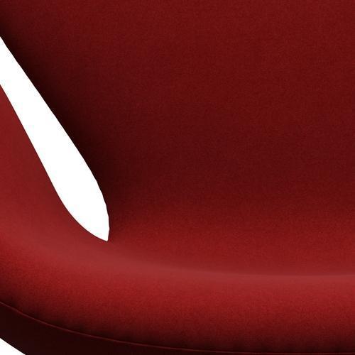 Fritz Hansen Swan -stol, svart lackerad/divina Bordeaux röd