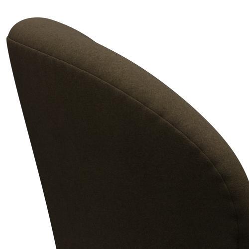 Fritz Hansen Swan Chair, Black Lacquered/Divina Brown (984)