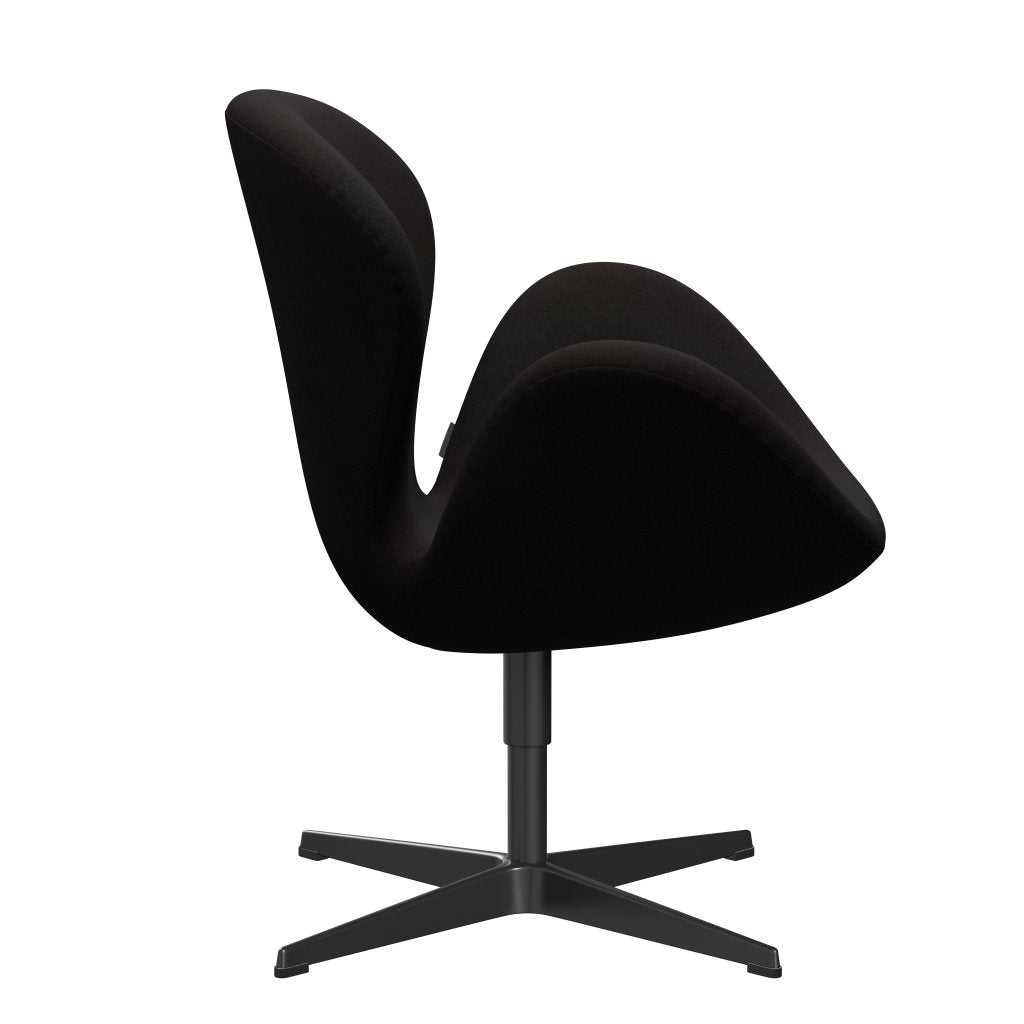 Fritz Hansen Swan -stol, svart lackerad/divina mörkbrun (384)