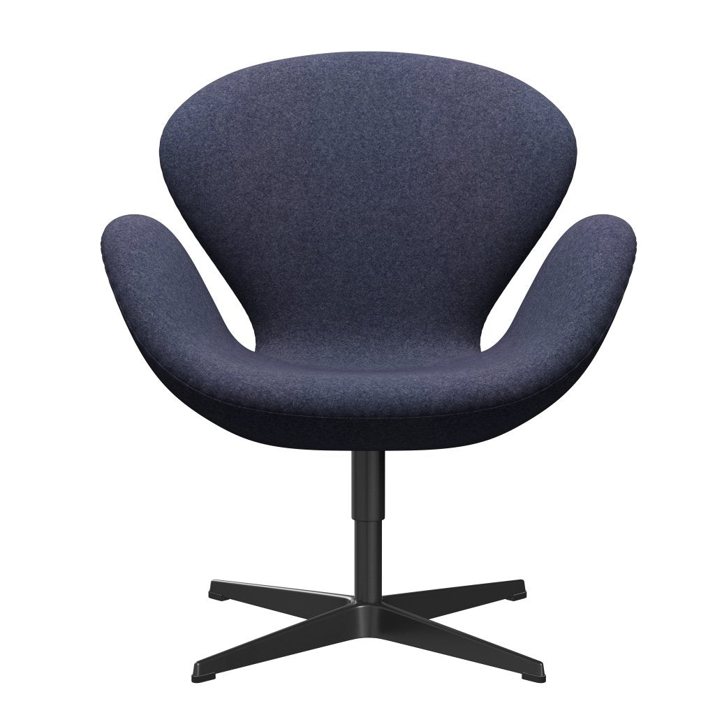 Fritz Hansen Swan Chair, Black Lacquered/Divina MD Cool Grey