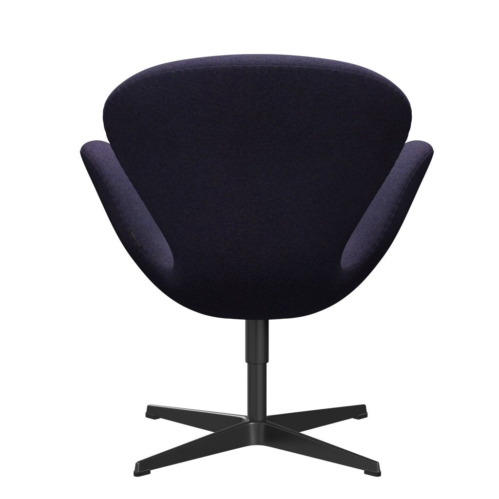 Fritz Hansen Swan -stol, svart lackerad/divina md dammig blå