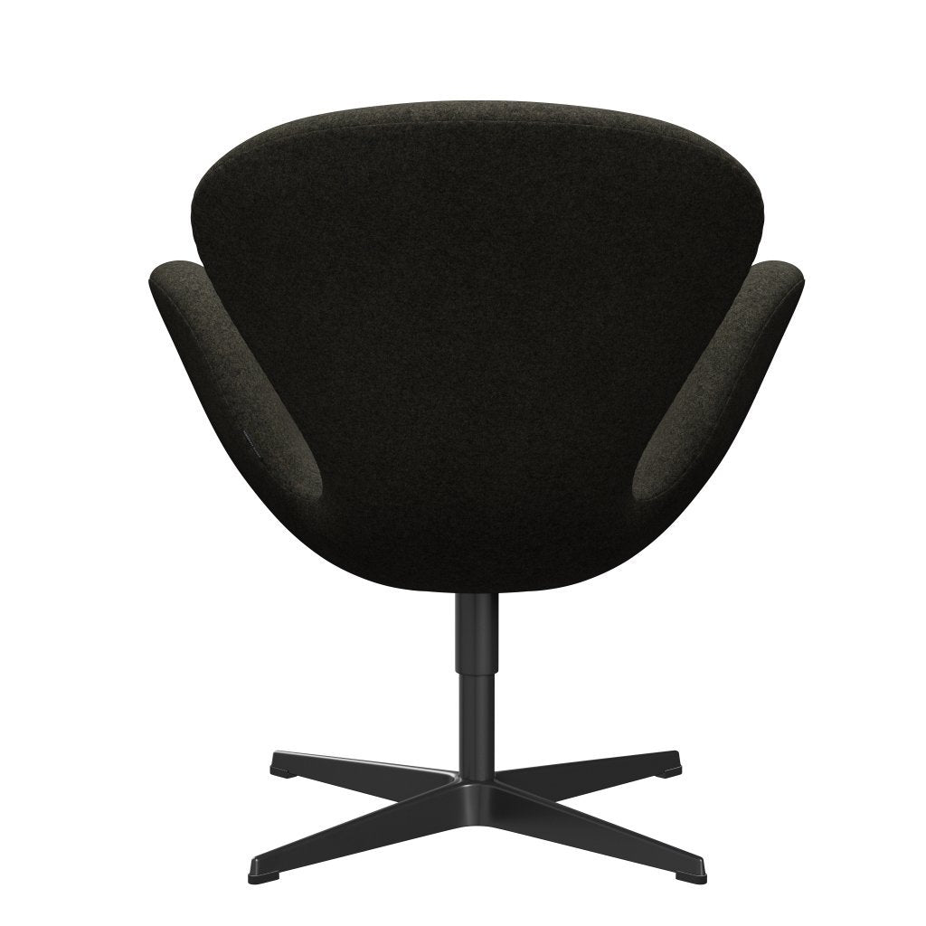 Fritz Hansen Swan -stol, svart lackerad/divina melange grå -brus