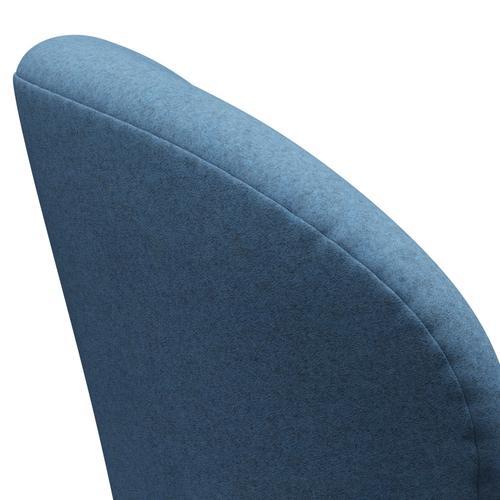 Fritz Hansen Swan -stol, svart lackerad/divina melange ljusblå