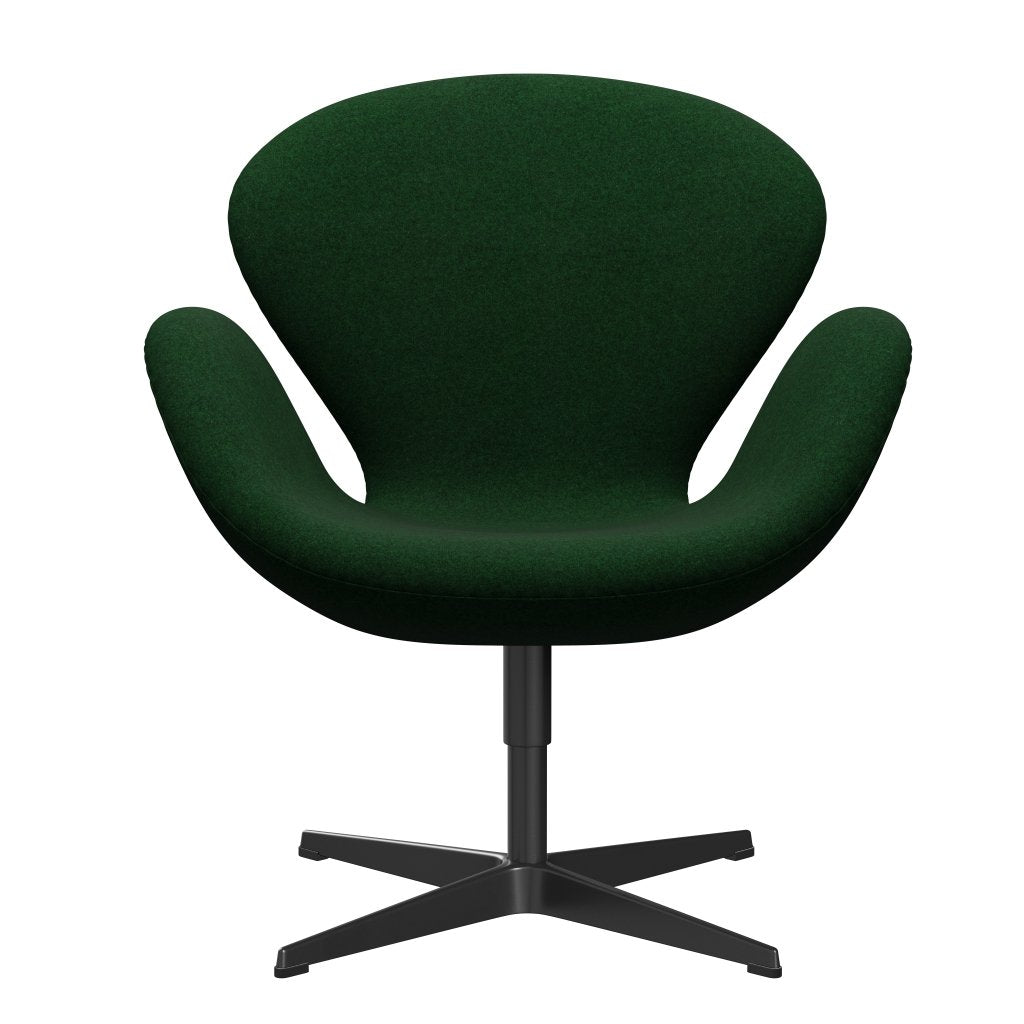 Fritz Hansen Swan -stol, svart lackerad/divina melange Forrest Green