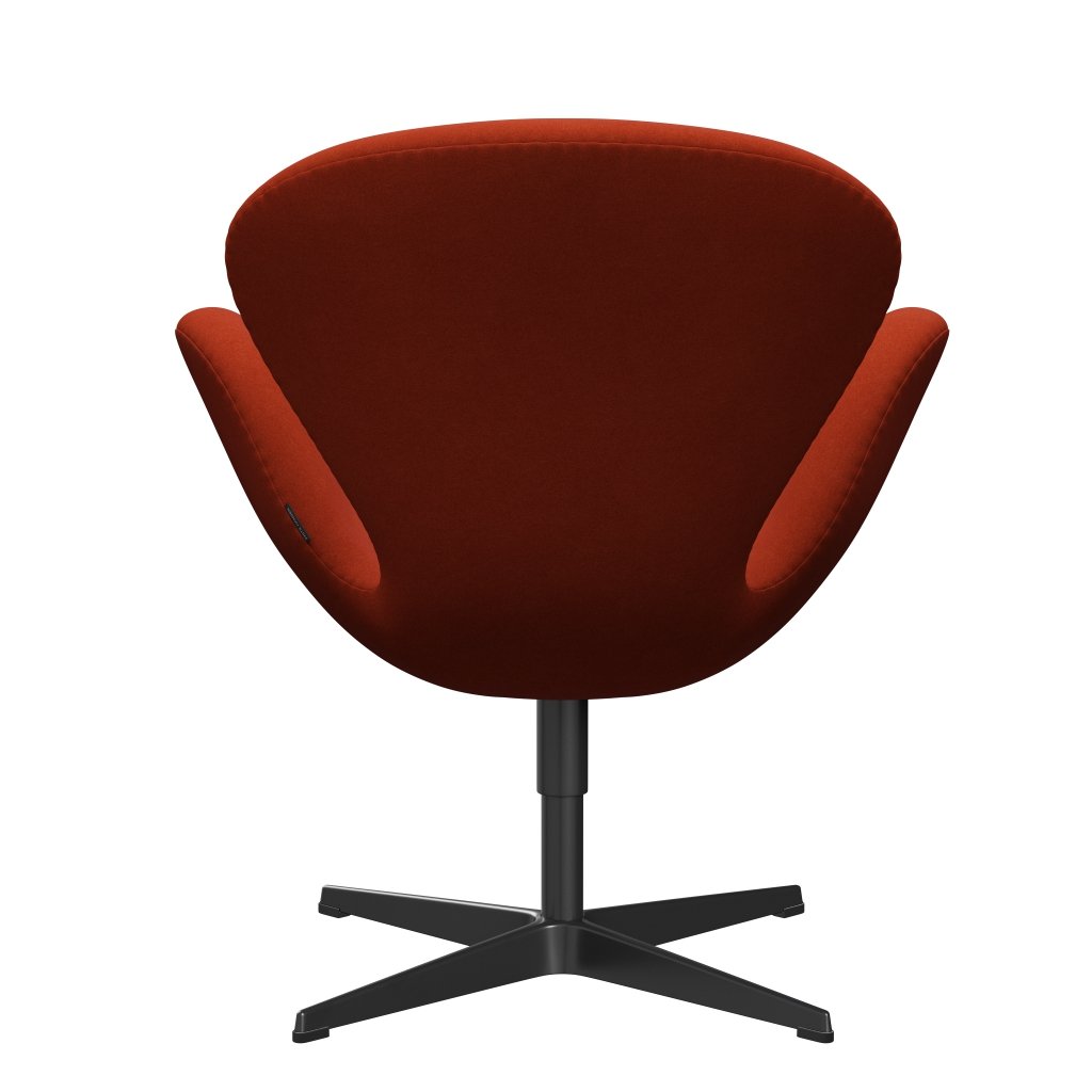 Fritz Hansen Swan -stol, svart lackerad/divina terrakotta röd
