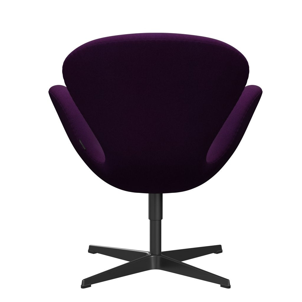 Fritz Hansen Swan Chair, Black Lacquered/Divina Purple (696)