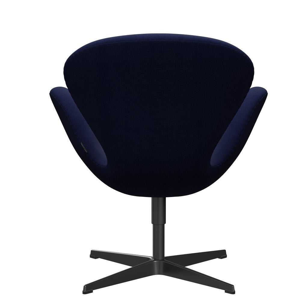 Fritz Hansen Swan -stol, svart lackerad/berömmelse mörkblå (66005)