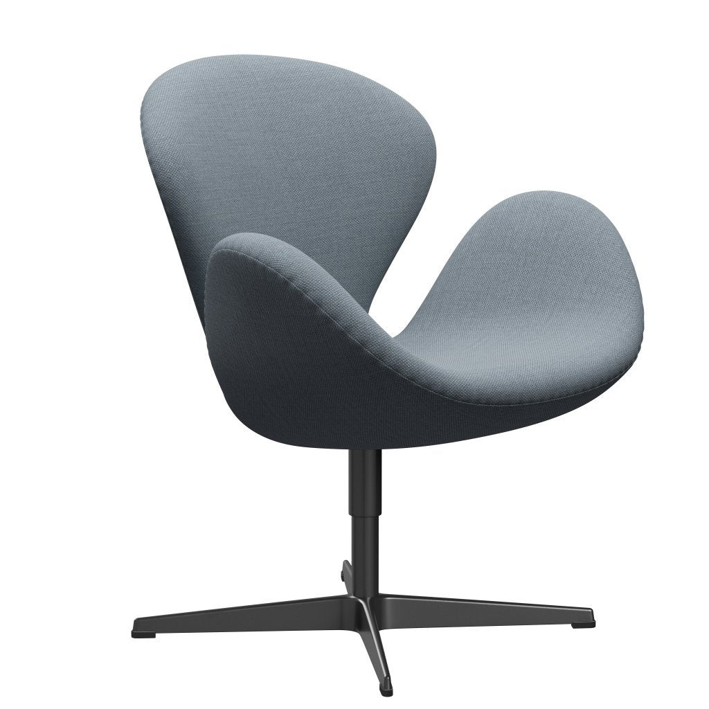 Fritz Hansen Svanenstol, Sortlakeret/Fiord Blue/Grey