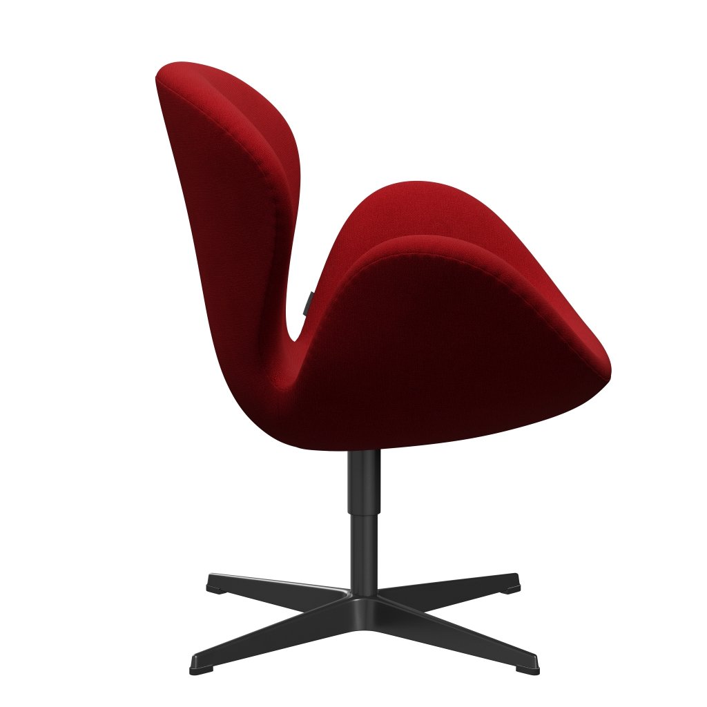 Fritz Hansen Swan Chair, Black Lacquered/Hallingdal Classic Red