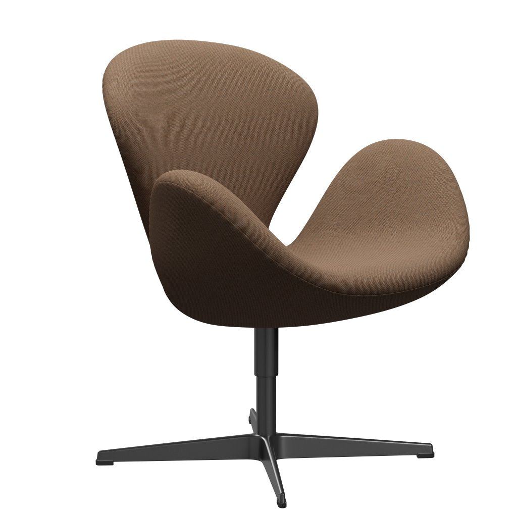 Fritz Hansen Swan-stol, svart lackerad/omskull brun/naturlig