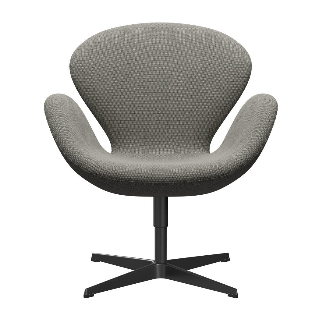 Fritz Hansen Swan-stol, svart lackerad/omskolgrå vit/naturlig