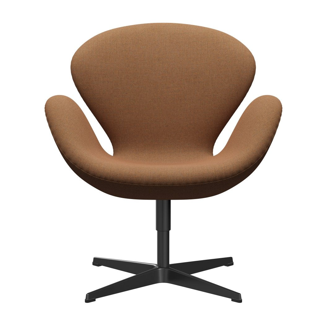 Fritz Hansen Swan-stol, svart lackerad/omväg orange/naturlig