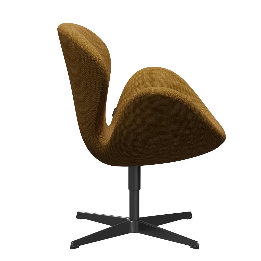 Fritz Hansen Swan-stol, svart lackerad/omskull Safron/Natural