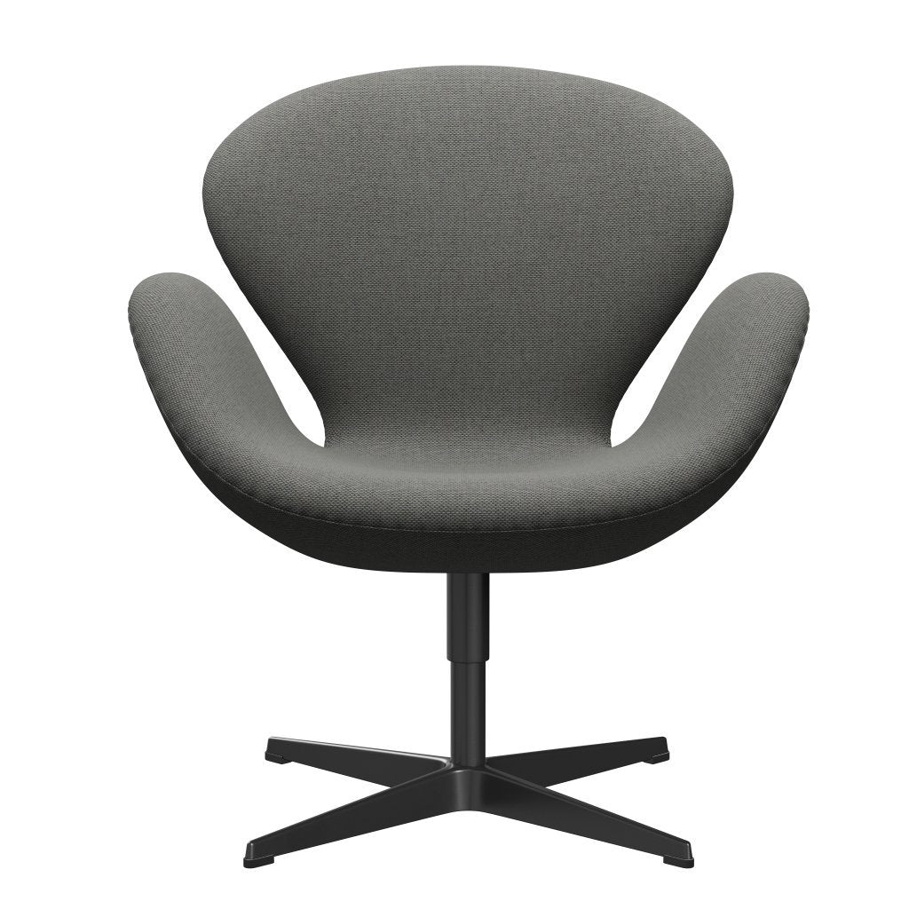Fritz Hansen Swan-stol, svart lackerad/omväg taupe/naturlig