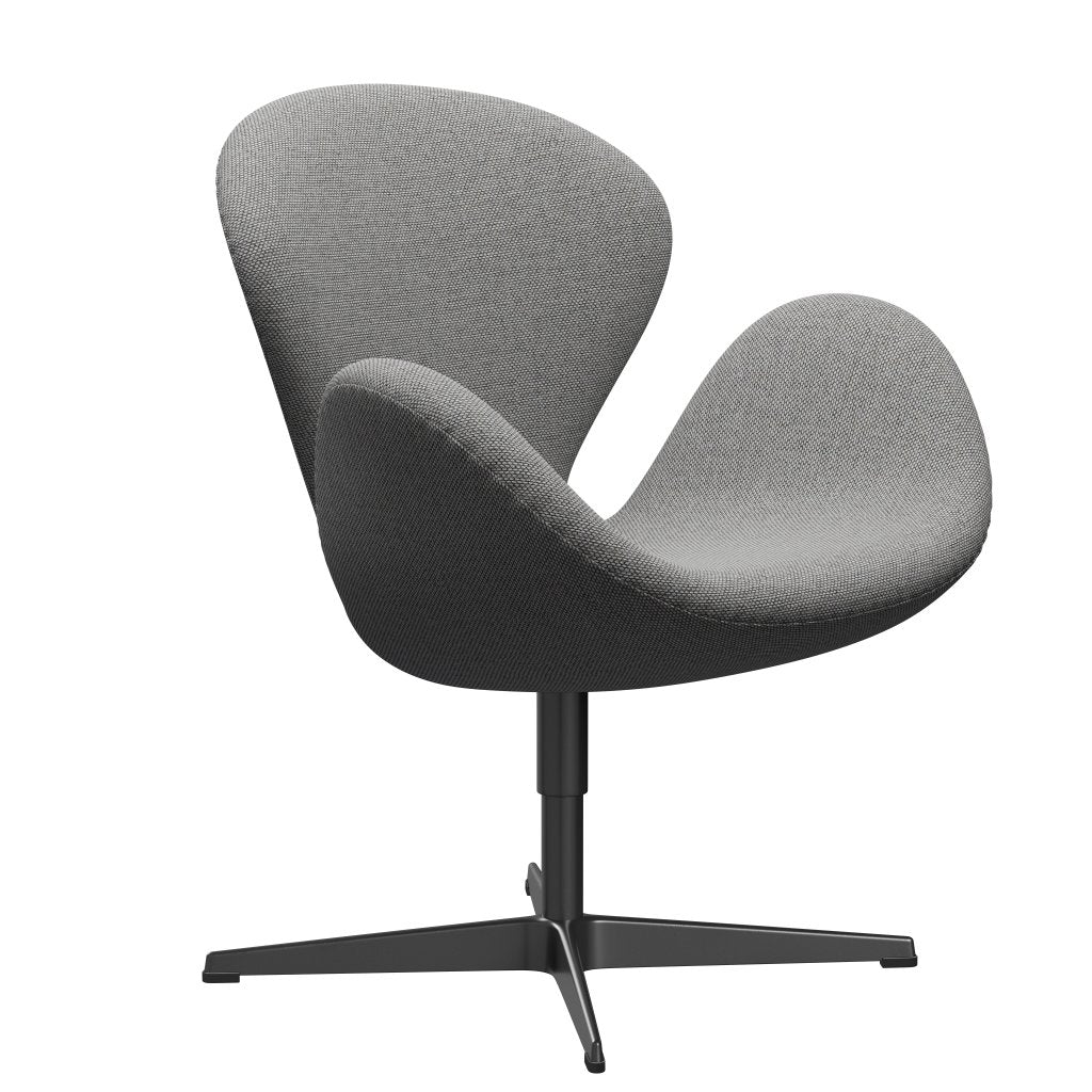 Fritz Hansen Swan-stol, svart lackerad/omskull av vit/naturlig