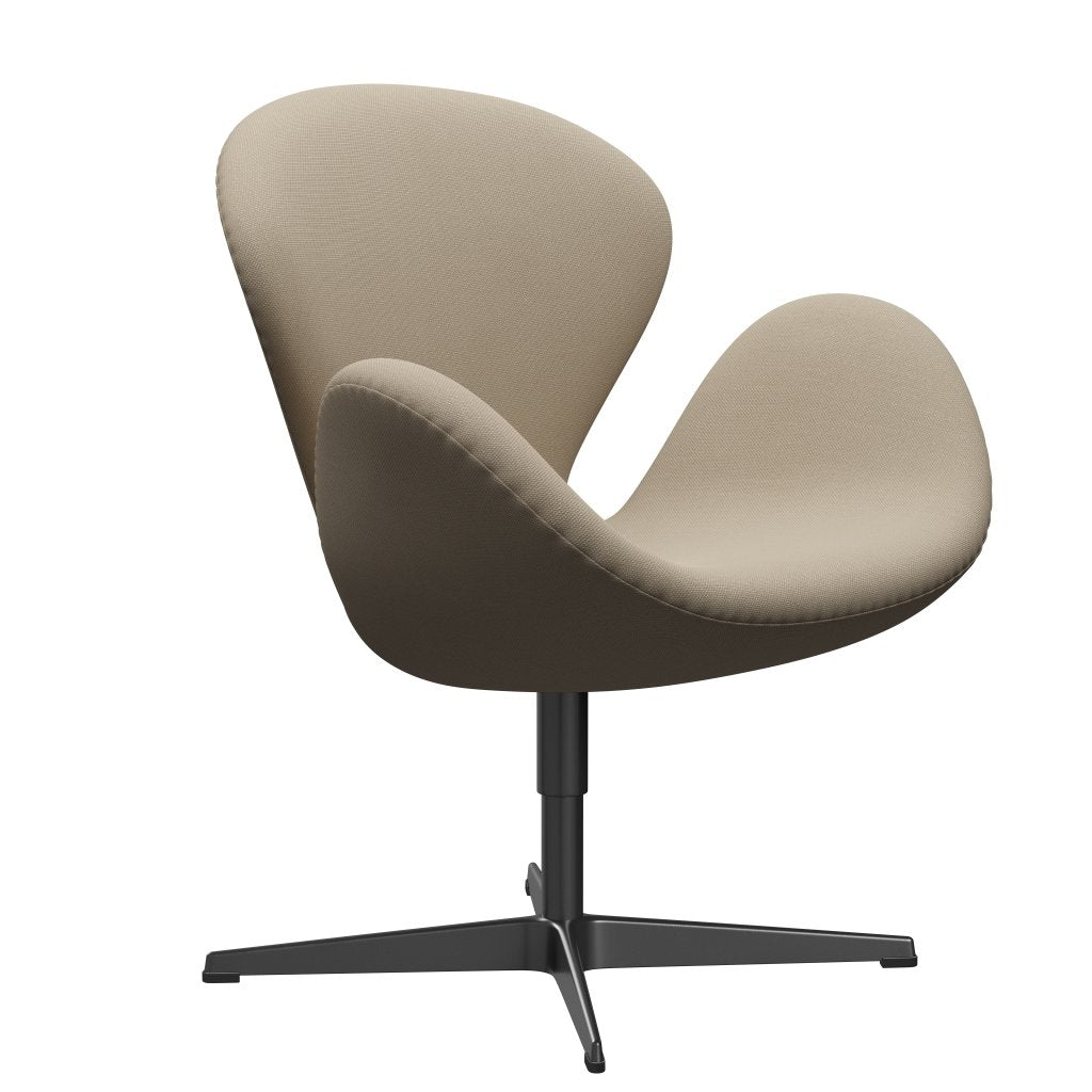 Fritz Hansen Swan -stol, svart lackerad/stålcut beige
