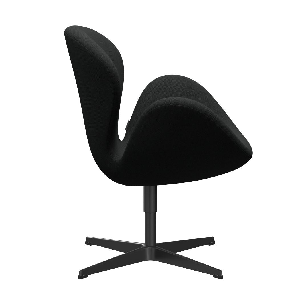 Fritz Hansen Swan Chair, Black Lacquered/Steelcut Dark Brown (380)