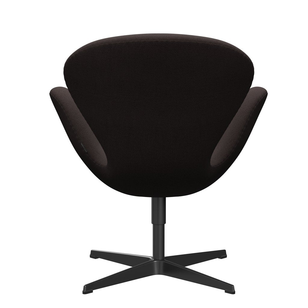 Fritz Hansen Swan stol, svart lackerad/stålcut mörk jordbrun