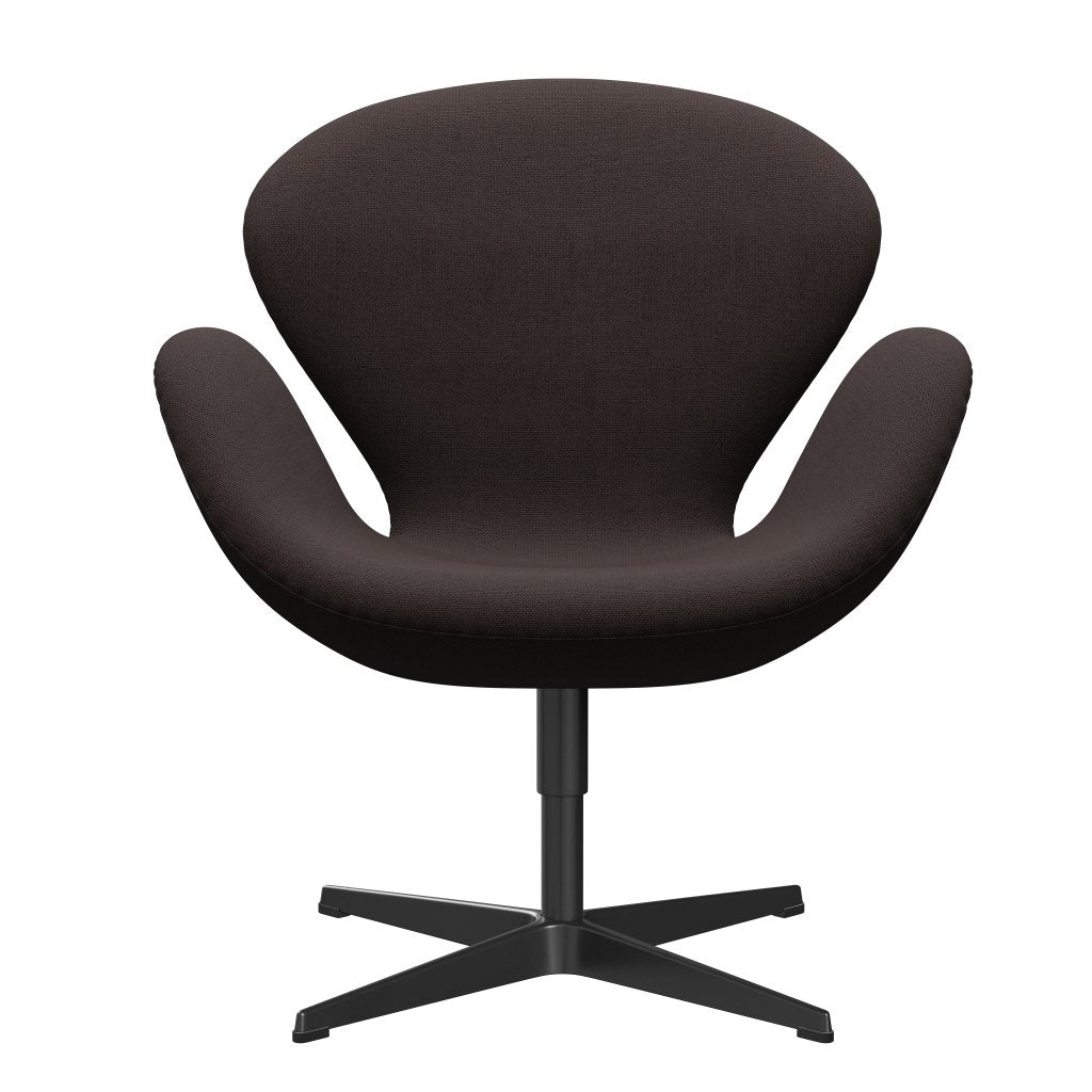 Fritz Hansen Swan stol, svart lackerad/stålcut mörk jordbrun
