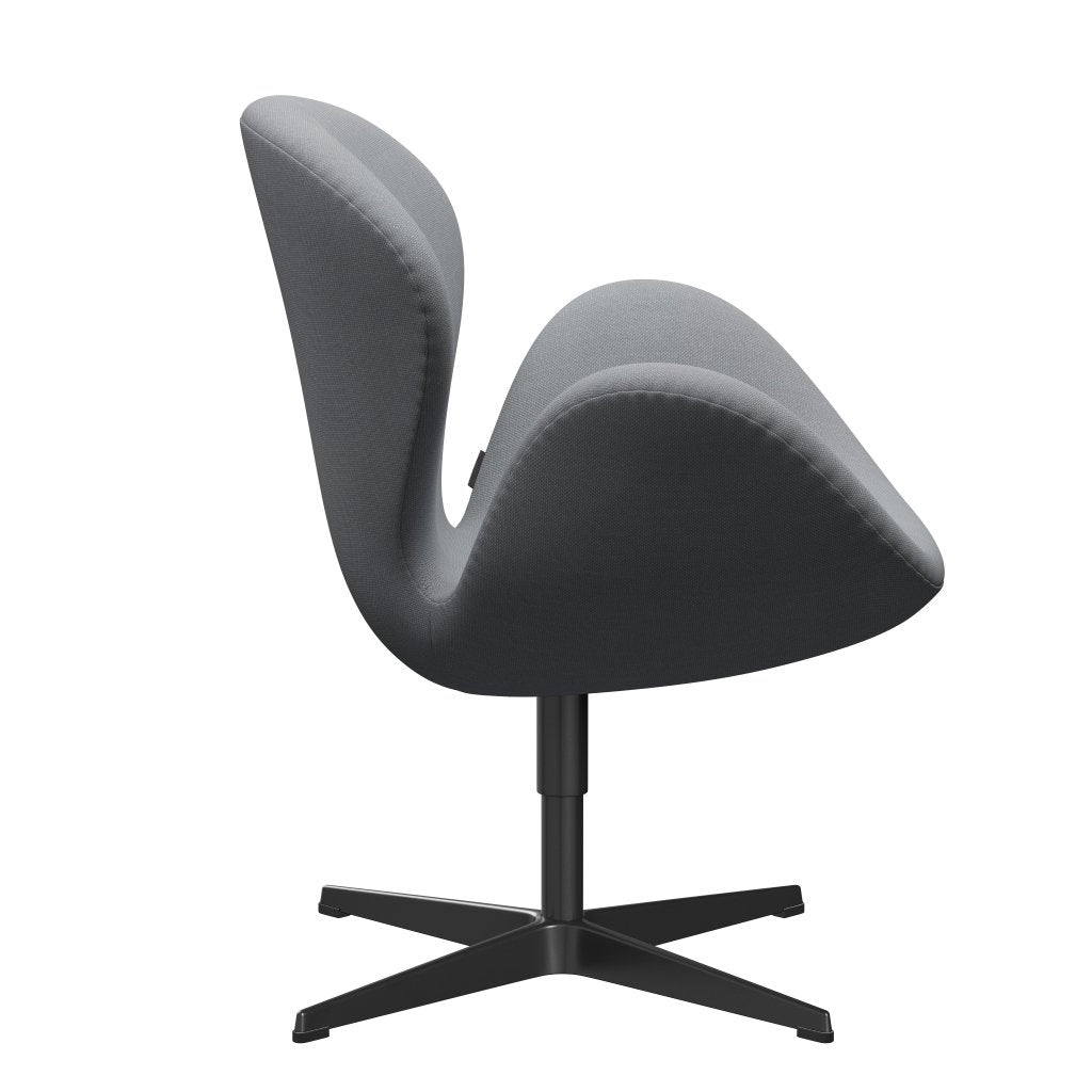 Fritz Hansen Swan -stol, svart lackerad/stålcut ljusgrå