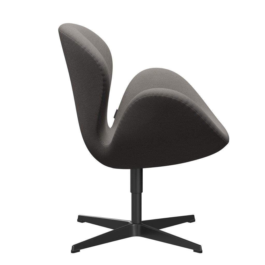 Fritz Hansen Svanstol, svart lackerad/stålcut medium grå