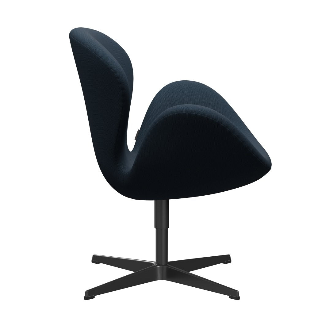 Fritz Hansen Swan -stol, svart lackerad/stålcut marinblå