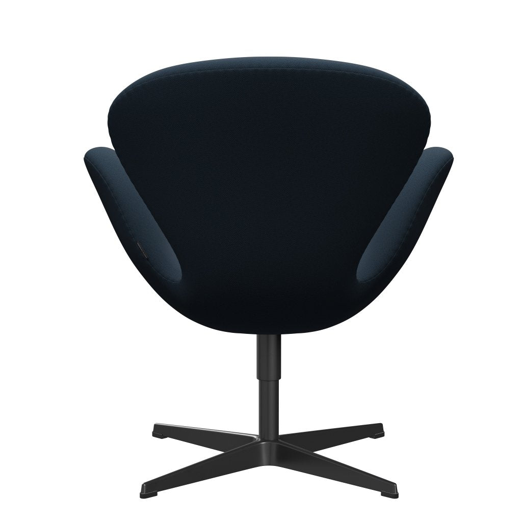 Fritz Hansen Swan -stol, svart lackerad/stålcut marinblå